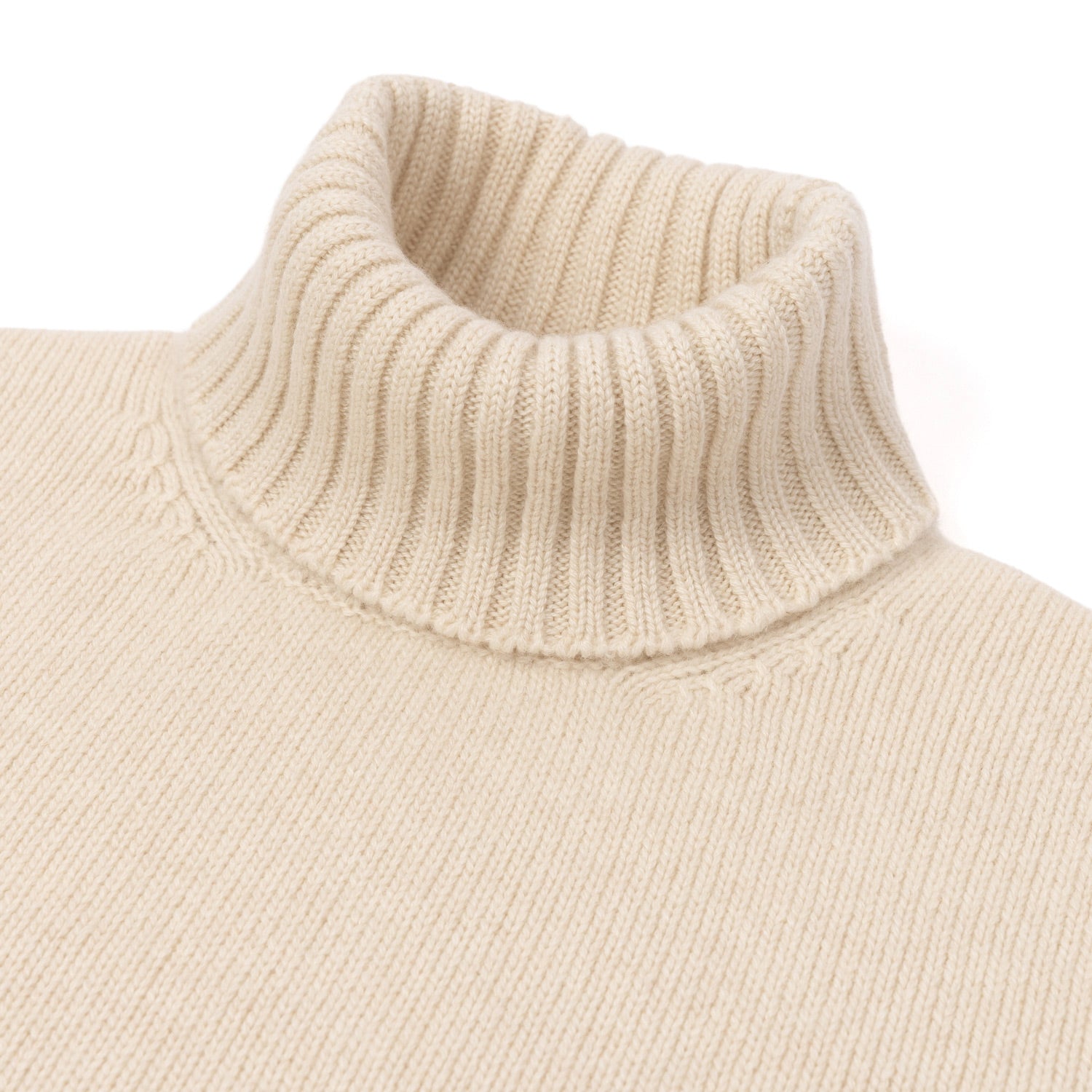 Exclusively for Michael Jondral: Creamy White Turtleneck Sweater made from Scottish 4-Ply Cashmere